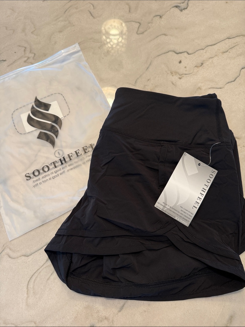 SootheFeel Women's Black Mini Active Shorts